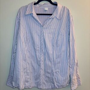 Merona Women’s Purple & White Striped Button-Down Shirt Size 26W